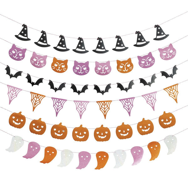 Halloween Glitter Garland Kit – 6 Pack (183cm Each) - Everything Party