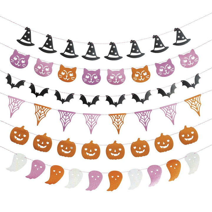 Halloween Glitter Garland Kit – 6 Pack (183cm Each) - Everything Party