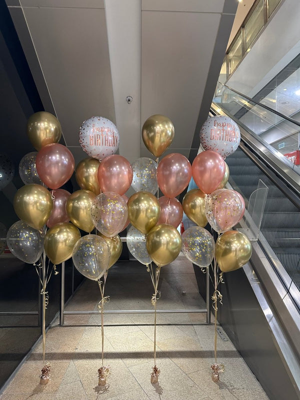 Happy Birthday Rose Gold Helium Balloon set - Everything Party