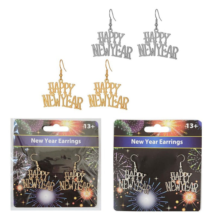 Happy New Year Letter Earrings - Everything Party