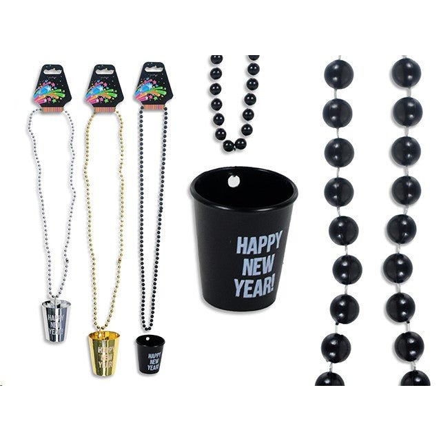 Happy New Year Shot with Beads Necklace - Everything Party