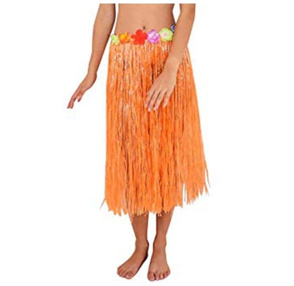 Hawaii Aloha Hula Skirt 60cm - Orange - Everything Party