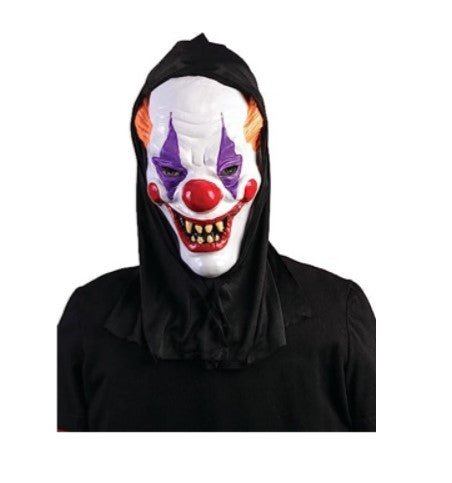 Hooded Scary Clown Mask – Adult Size - Everything Party