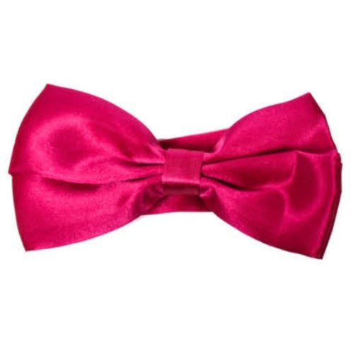 Hot Pink Satin Bow Tie - Everything Party