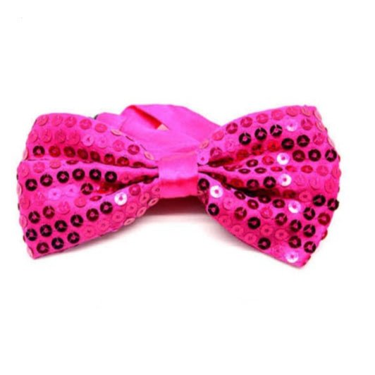 Hot Pink Sequin Bow Tie - Everything Party