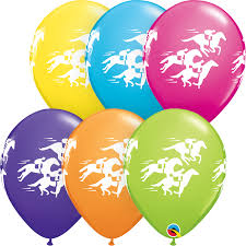 11" Qualatex Printed Racing Horse Latex Balloon