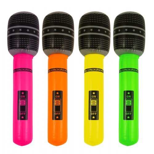 Inflatable Microphone Neon Colour 40cm - Everything Party