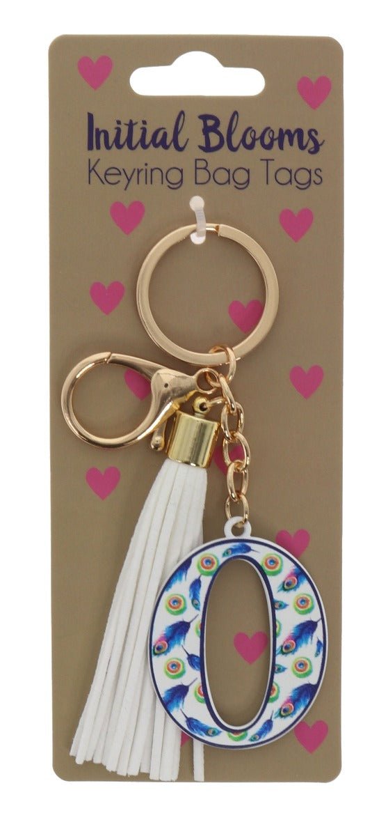 Initial Blooms Letter Keyring – Floral Tassel Bag Tag - Everything Party