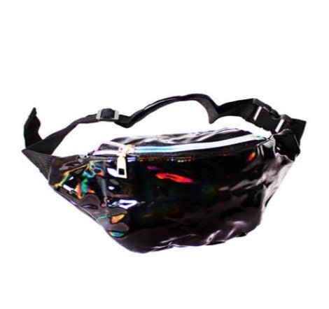 Iridescent Fanny Pack Bum Bag - Black - Everything Party