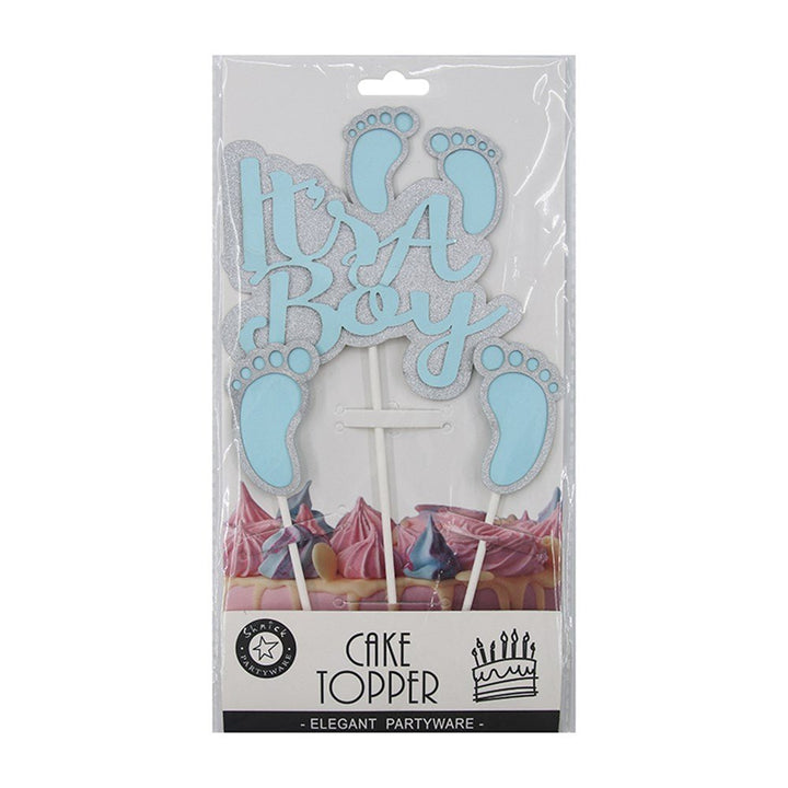 It's a Boy Blue Glitter Cake Topper - Everything Party