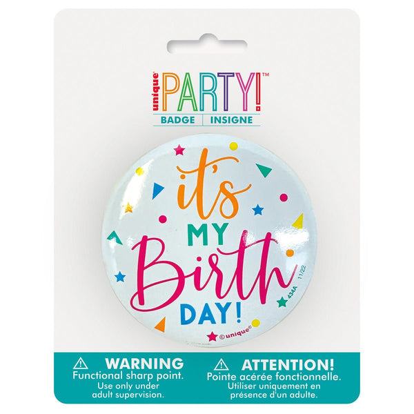 Its My Birthday Confetti Badge - Everything Party