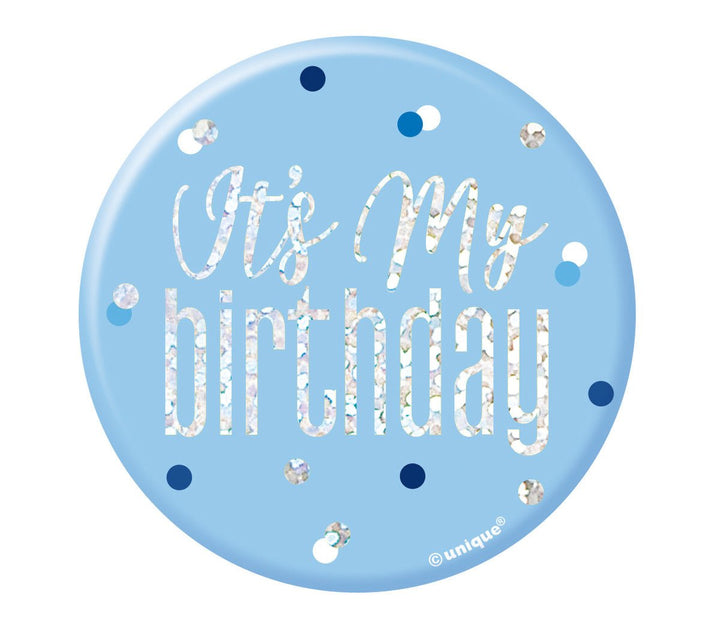 It's My Birthday Glitz Blue Badge - Everything Party