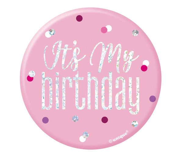 It's My Birthday Glitz Pink Badge - Everything Party