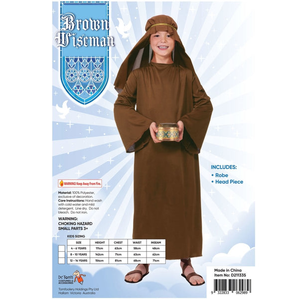 Kids Brown Wiseman Costume - Everything Party