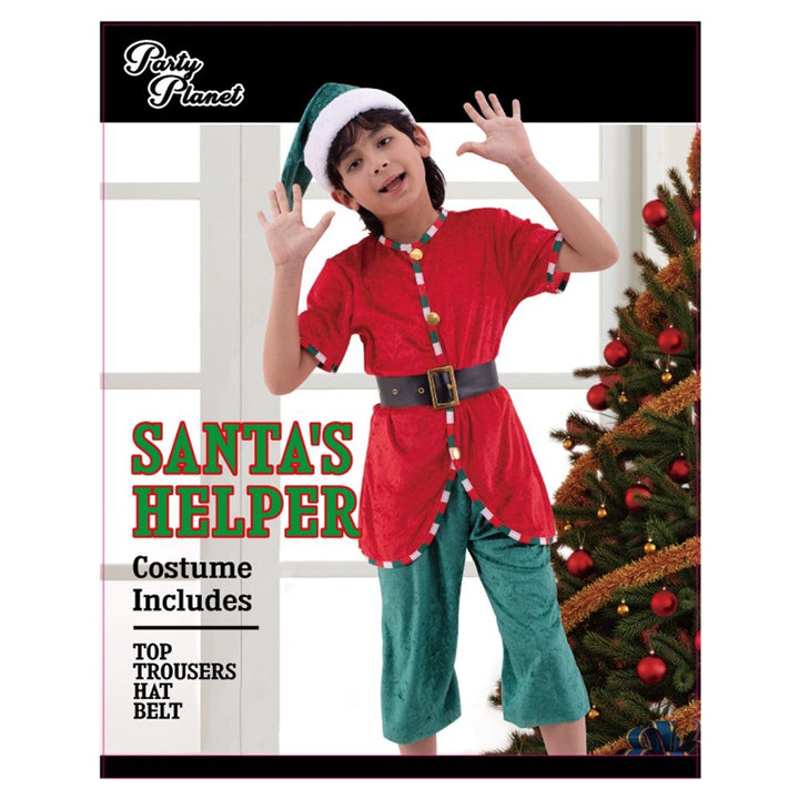 Kids Santa’s Helper Elf Costume – Red & Green Christmas Elf Outfit - Everything Party
