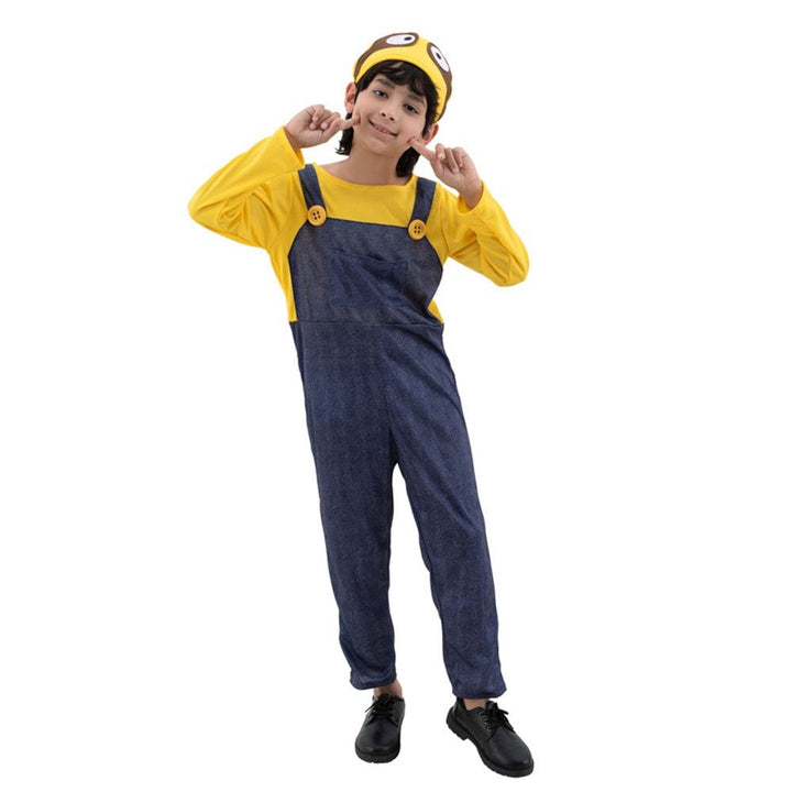 Kid’s Unisex Minion Costume – Yellow Humanoid Jumpsuit with Hat - Everything Party