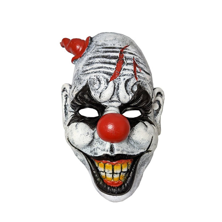 Latex Grinning Clown Mask with Red Mini Hat - Everything Party