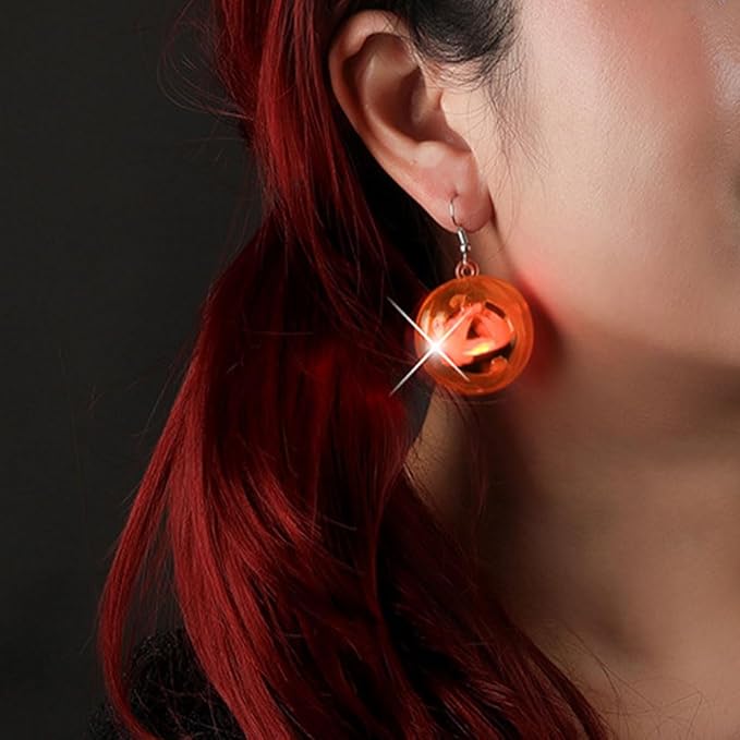 LED Pumpkin Light - Up Earrings – Halloween Accessory - Everything Party