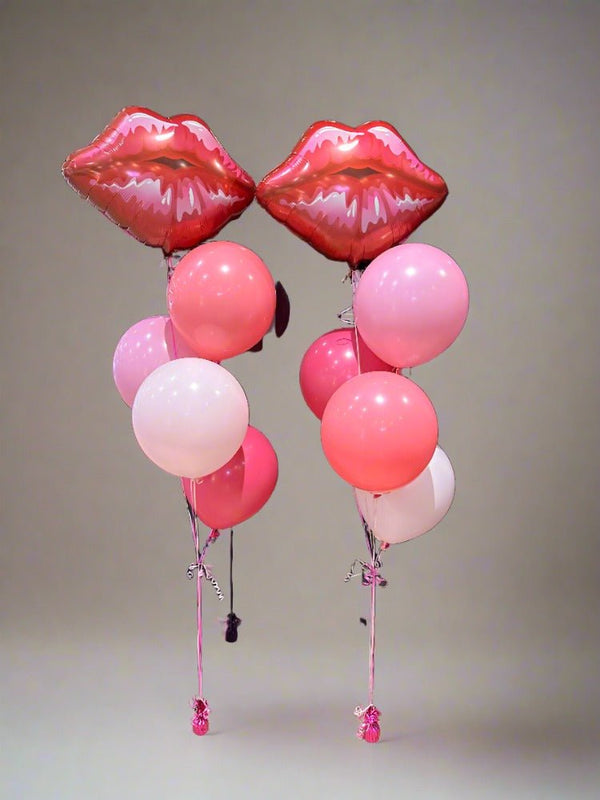 Lips Shape Foil Balloon with 16" Latex Balloon Bouquet set - Everything Party