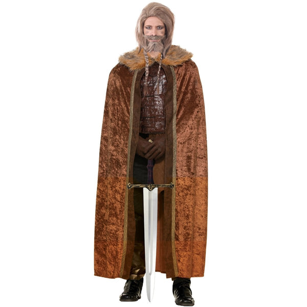 Medieval Faux Fur Cape – Brown Adult Costume Accessory - Everything Party