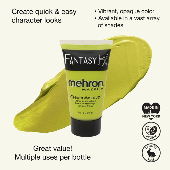 Mehron Fantasy FX Cream Makeup – Ogre Green (30ml) - Everything Party