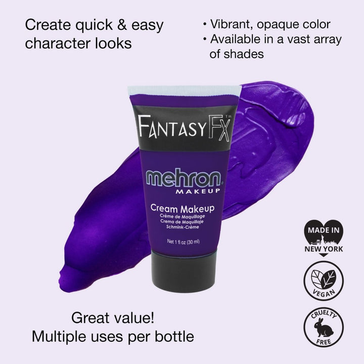 Mehron Fantasy FX Cream Makeup – Purple (30ml) - Everything Party