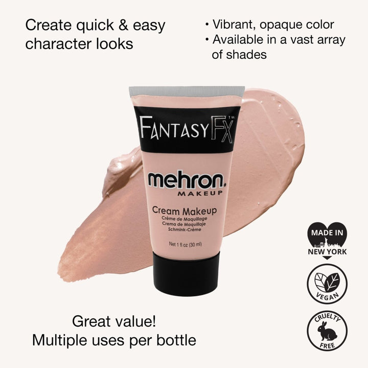 Mehron Fantasy FX Cream Makeup – Soft Beige (30ml) - Everything Party