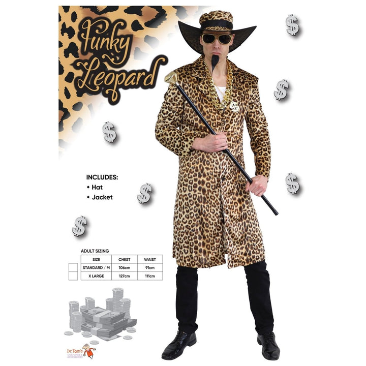 Men’s 70s Funky Leopard Pimp Costume - Everything Party