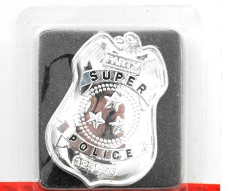 Metal Look Plastic Super Police Badges - Everything Party