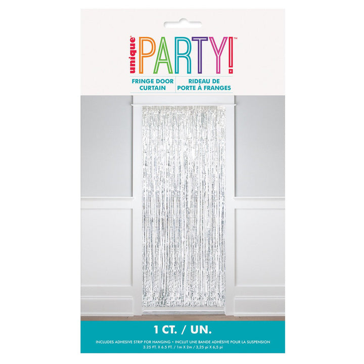 Metallic Fringe Door Shimmer Curtain - Silver - Everything Party