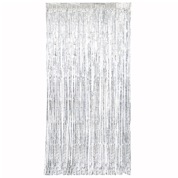 Metallic Fringe Door Shimmer Curtain - Silver - Everything Party