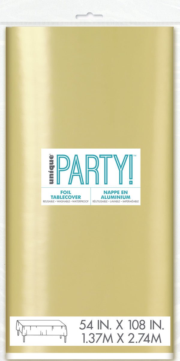 Metallic Gold Plastic Rectangle Tablecloth - Everything Party
