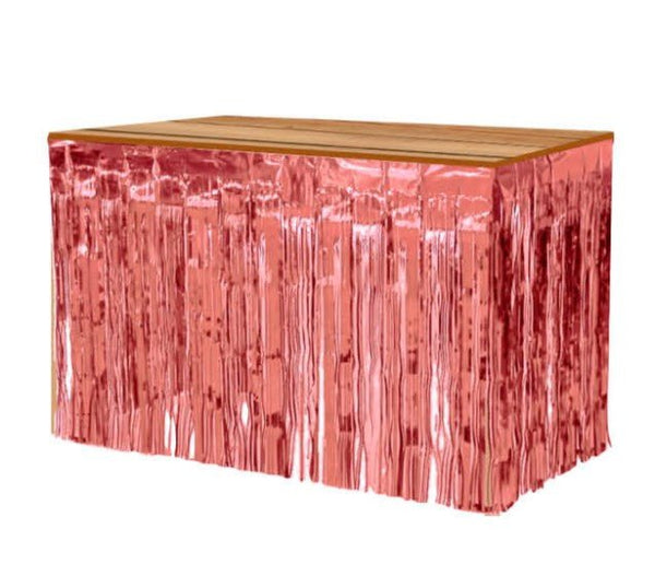 Metallic Table Skirt - Rose Gold - Everything Party