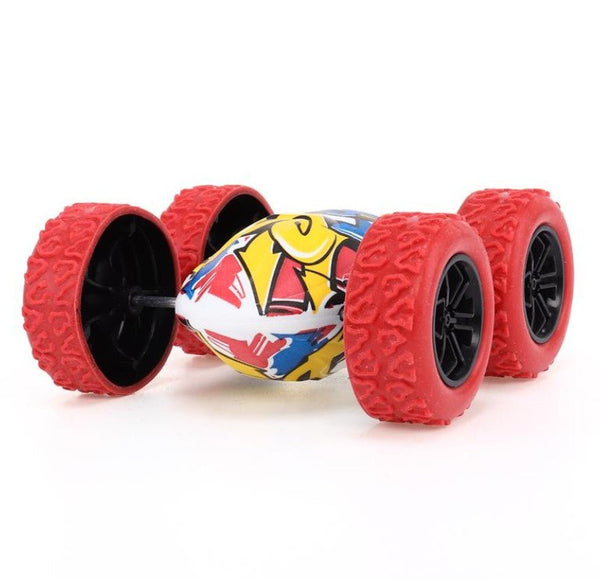 Mini Friction Stunt Car – 360° Flip Action, Graffiti Design, No Batteries Required - Everything Party