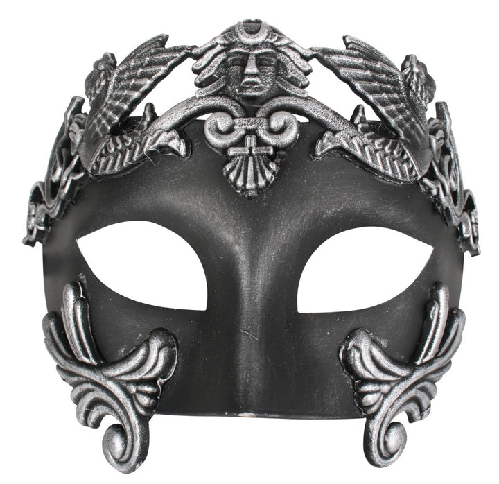 Nicholas Roman Black & Silver Masquerade Eye Mask - Everything Party