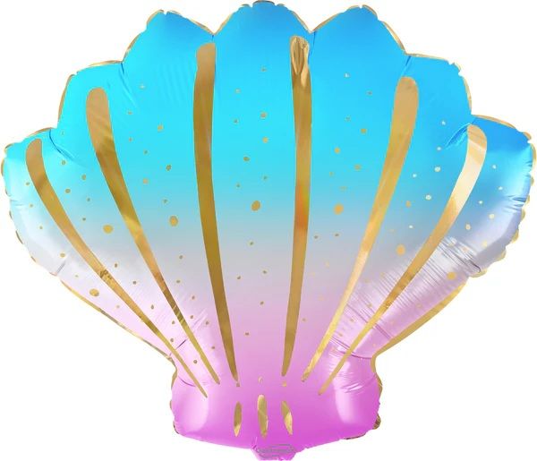 Oaktree Iridescent Shell Shape Foil Balloon 53cm x 44.5cm - Everything Party