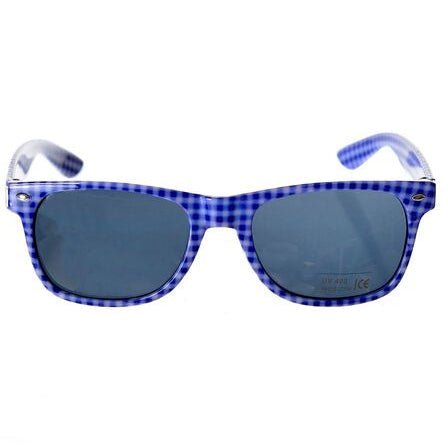 Oktoberfest Blue Checkered Costume Glasses – UV 400 Protection - Everything Party