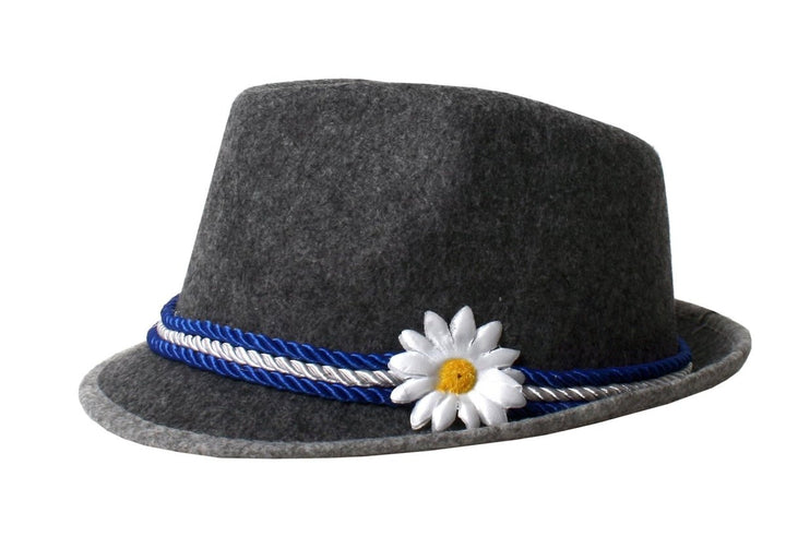 Oktoberfest German Beer Man Hat with Daisy - Grey - Everything Party