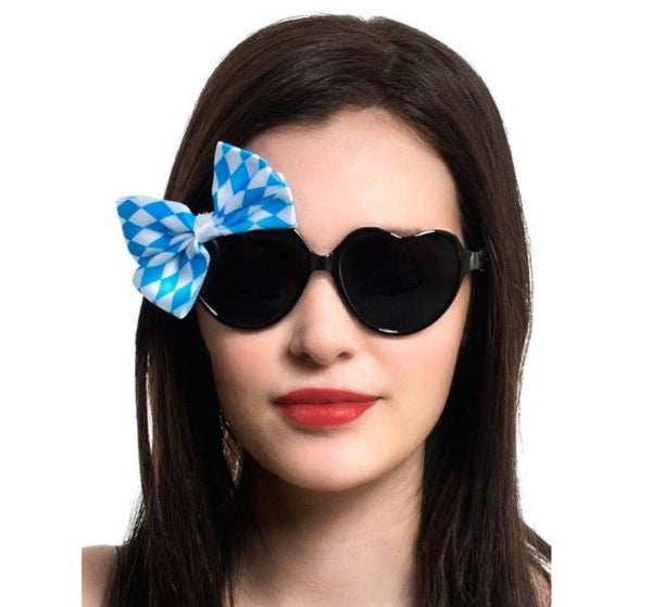 Oktoberfest Heart Shaped Glasses with Bavarian Bow – Fun Festival Accessory - Everything Party