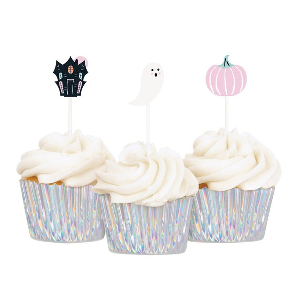 Pastel Hauntings Cupcake Kit – Set for 12 - Everything Party