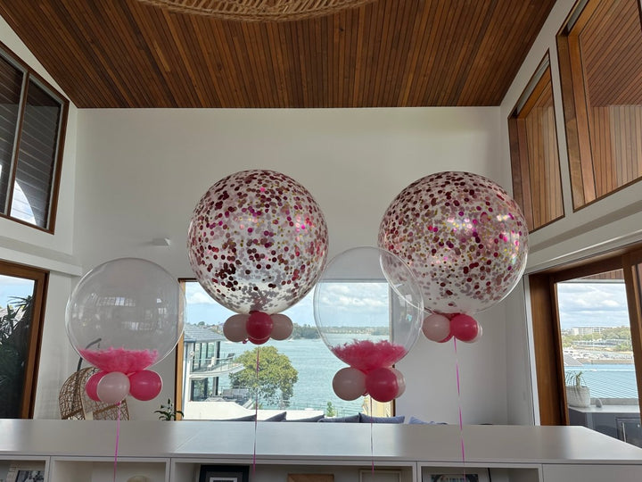 Pink Birthday Confetti Helium Balloon Bouquet - Everything Party