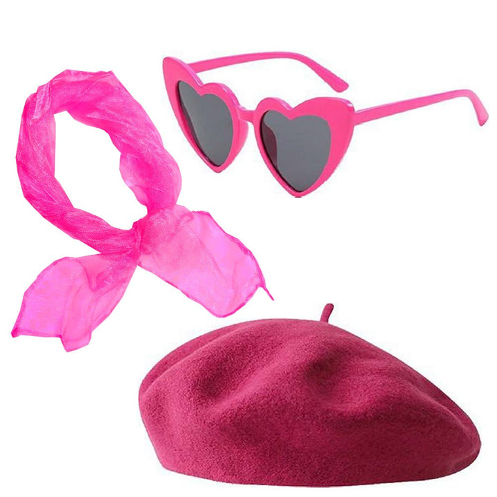 Pink French Beret Lady Instant Dress Up Set - Everything Party