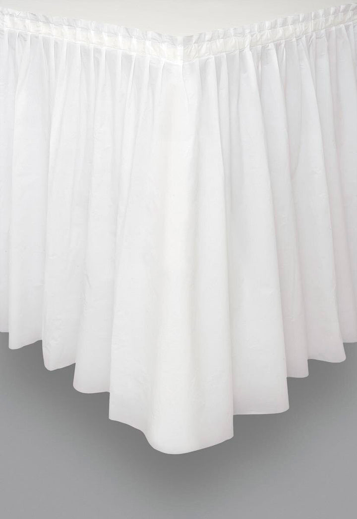 Plastic Table Skirt - White - Everything Party