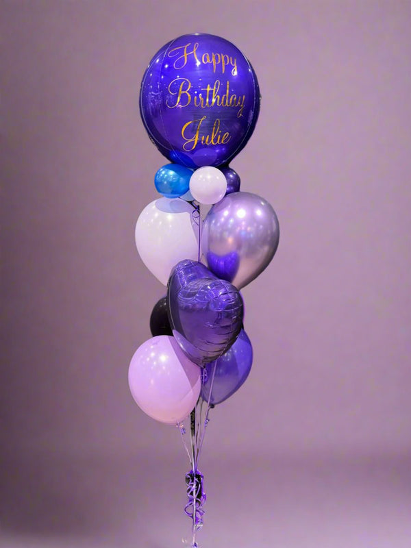 Purple Theme Birthday Helium Balloon Bouquet - Everything Party