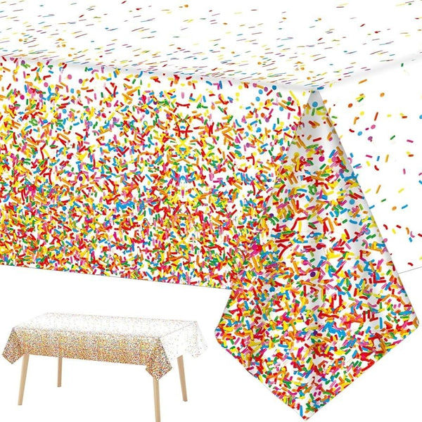 Rainbow Birthday Sweets Sprinkles Rectangle Tablecloth - Everything Party
