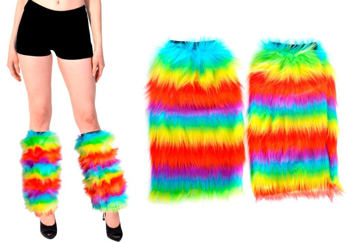 Rainbow Furry Leg Warmers - Everything Party