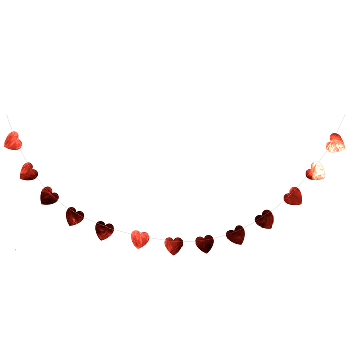 Red Foil Heart Garland – 3m - Everything Party