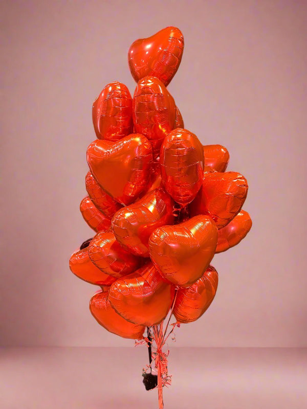 Red Love Heart Shape Foil Balloon Bouquet - Everything Party