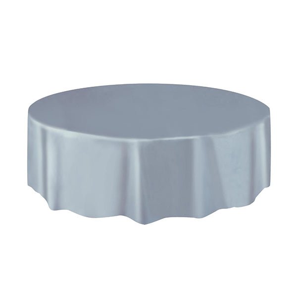 Round Plastic Tablecover - Silver - Everything Party