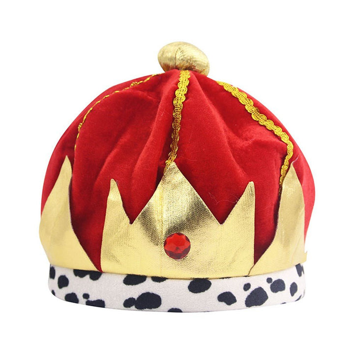 Royal King Crown Hat – Red & Gold Velvet Costume Accessory - Everything Party